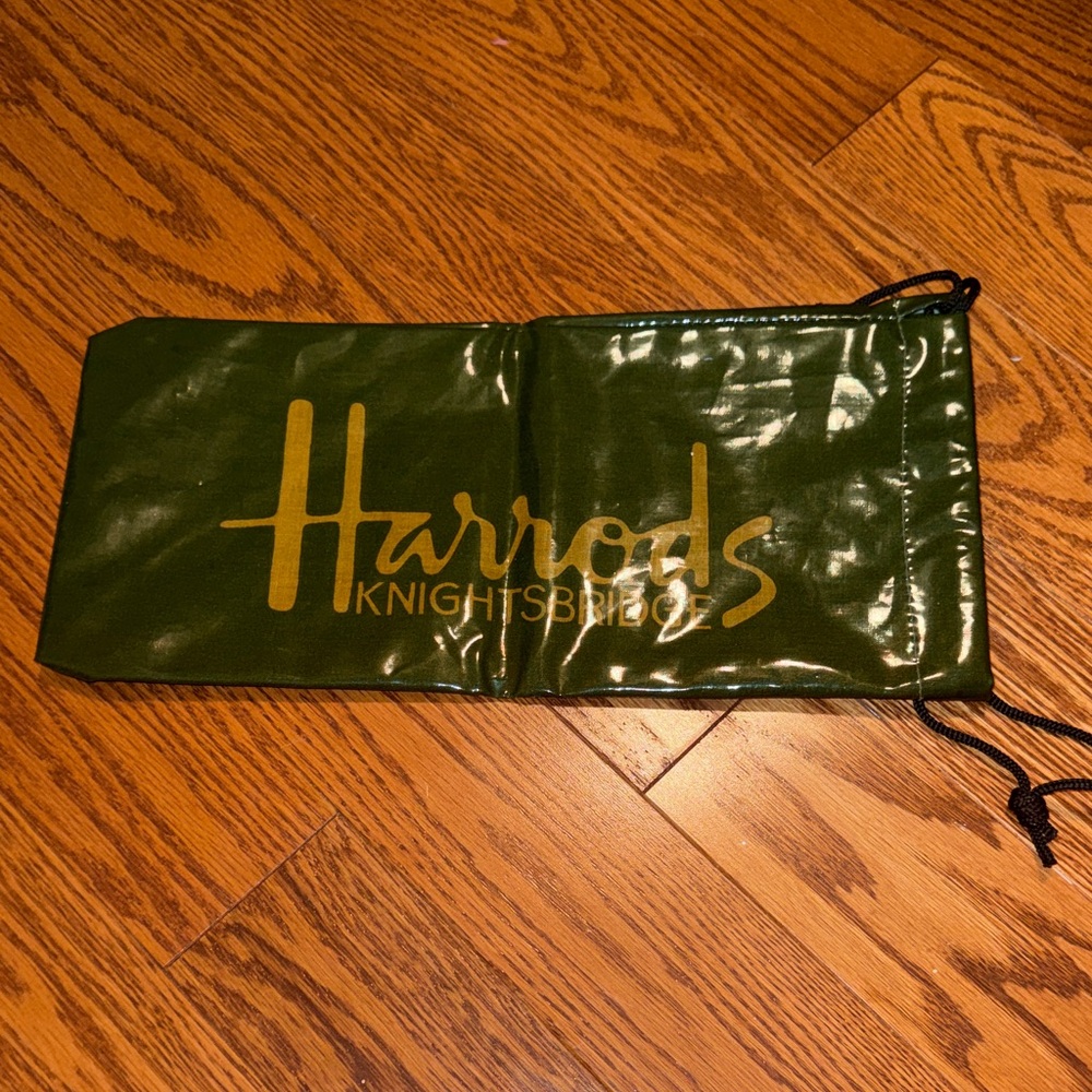 Harrods Green Drawstring Pouch